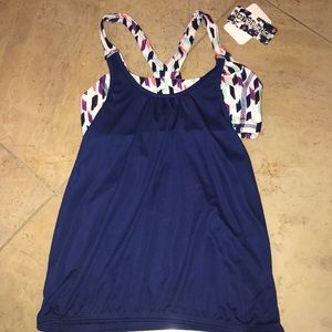 NWT Girls 2-n-1 Tanktop Be3 Athletics
